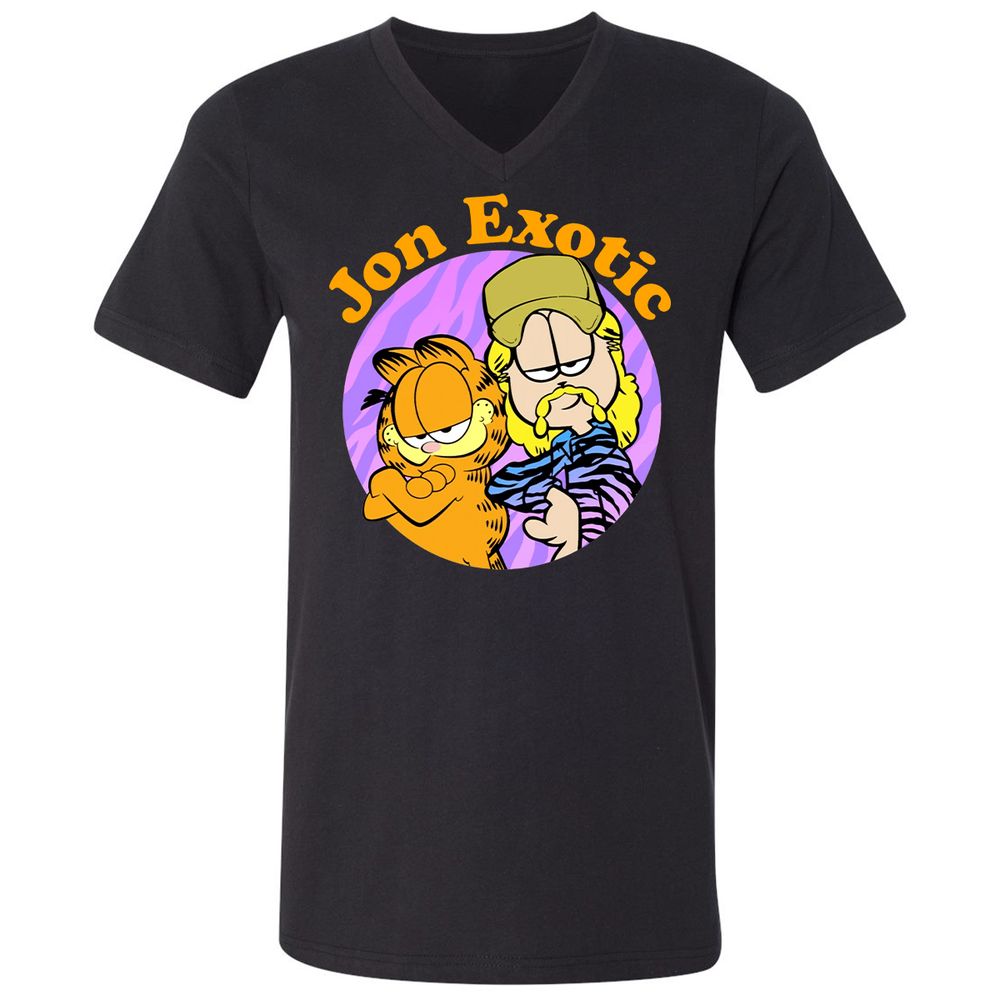 Unisex V-Neck T-Shirt - A4XWUCL1 - Black - 1