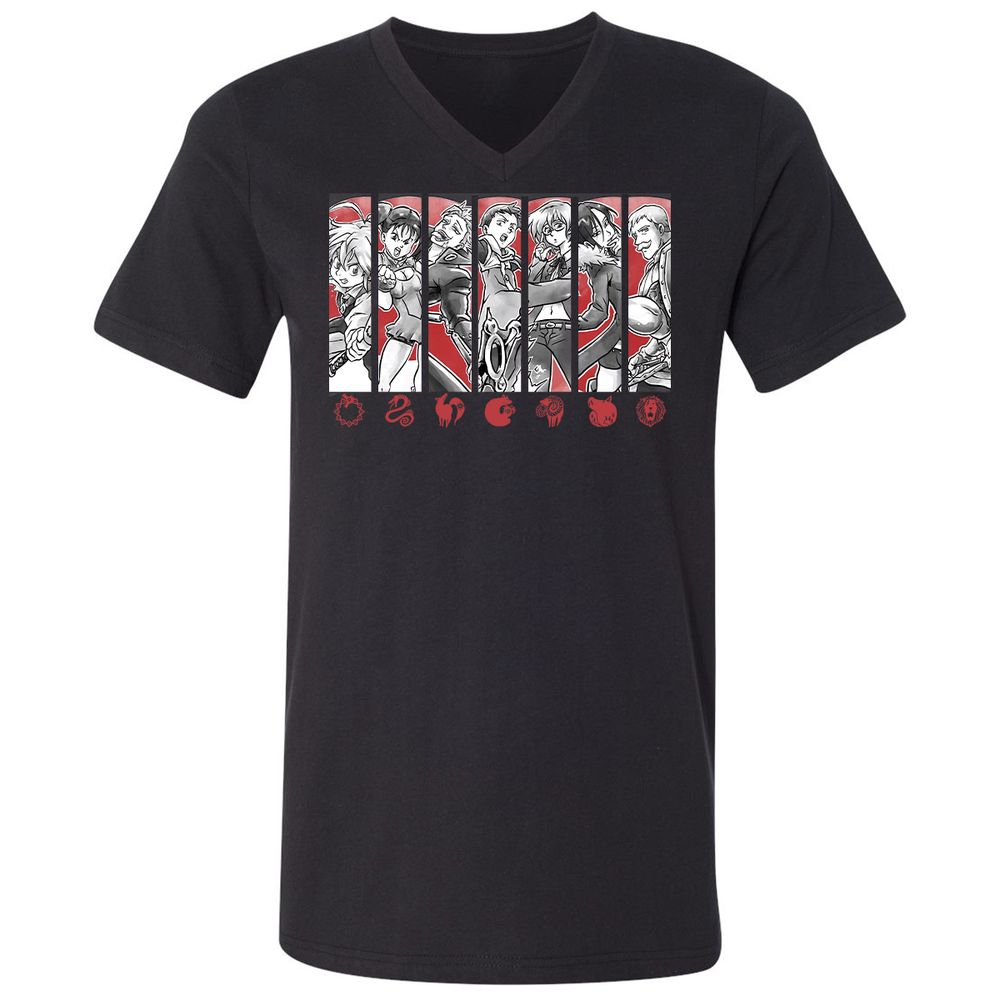 Unisex V-Neck T-Shirt - 5TF86N33 - Black - 1