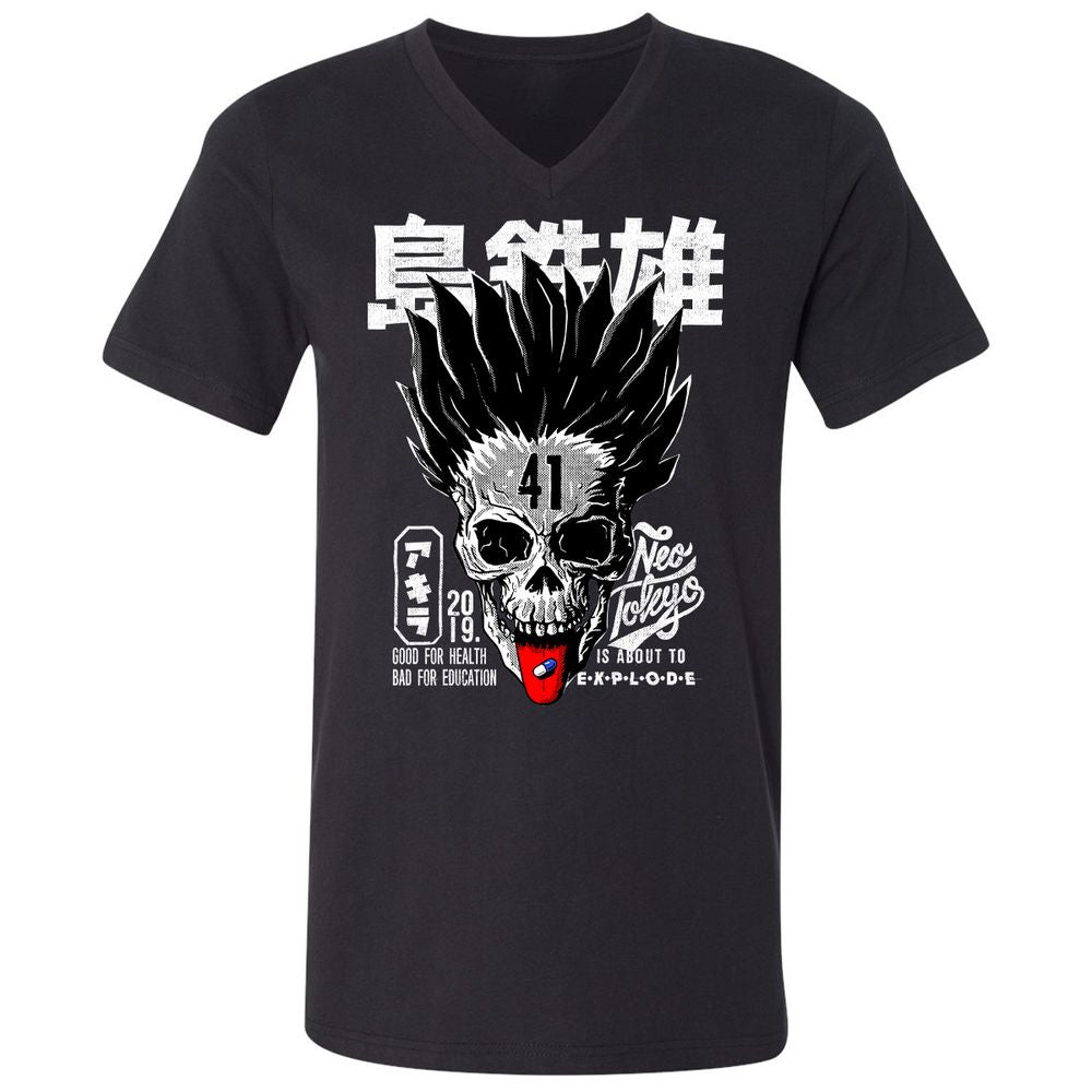 Unisex V-Neck T-Shirt - JP28EYZJ - Black - 1