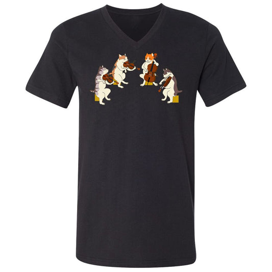 Unisex V-Neck T-Shirt - 9C3L1XJ8 - Black - 1