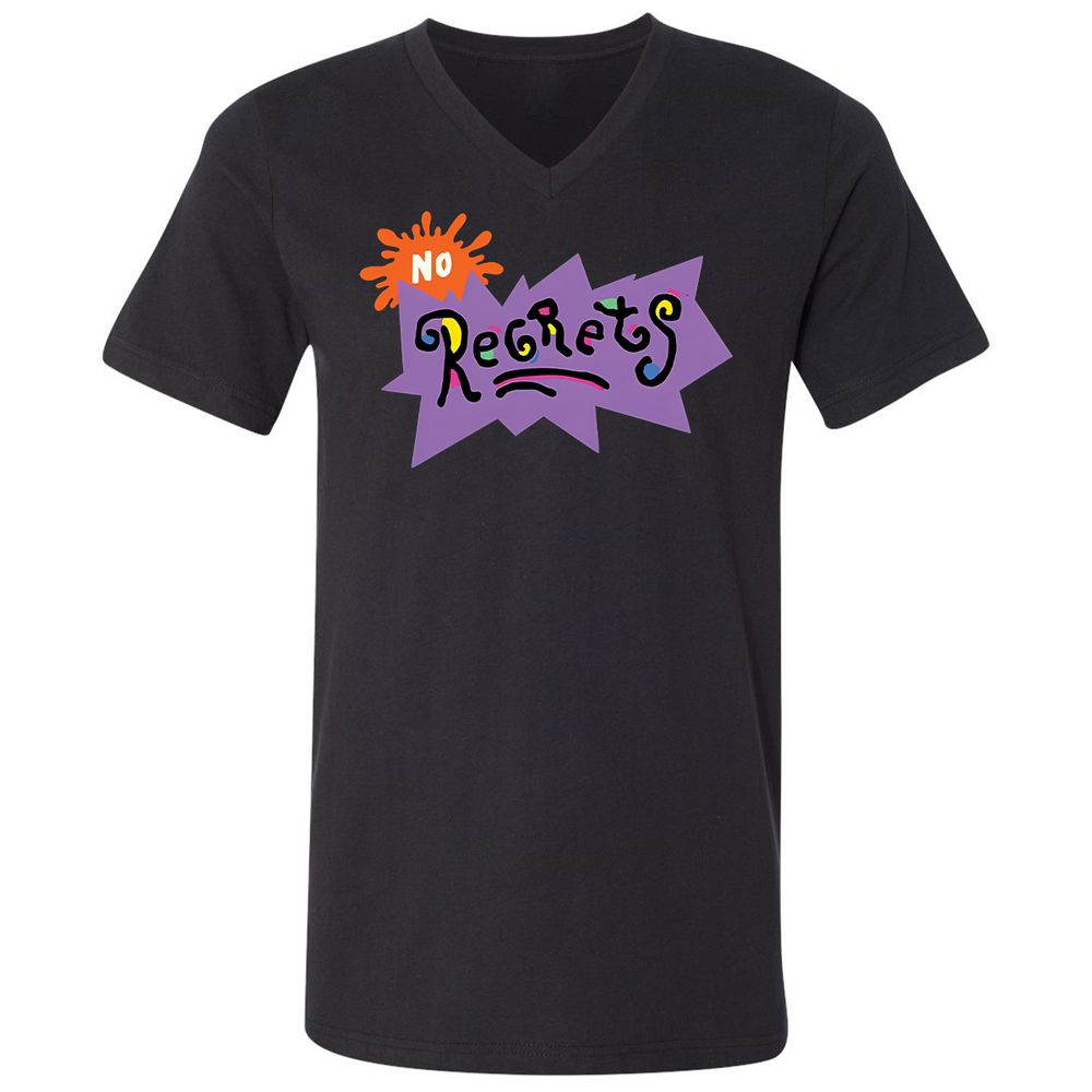 Unisex V-Neck T-Shirt - PDD5KLXM - Black - 1