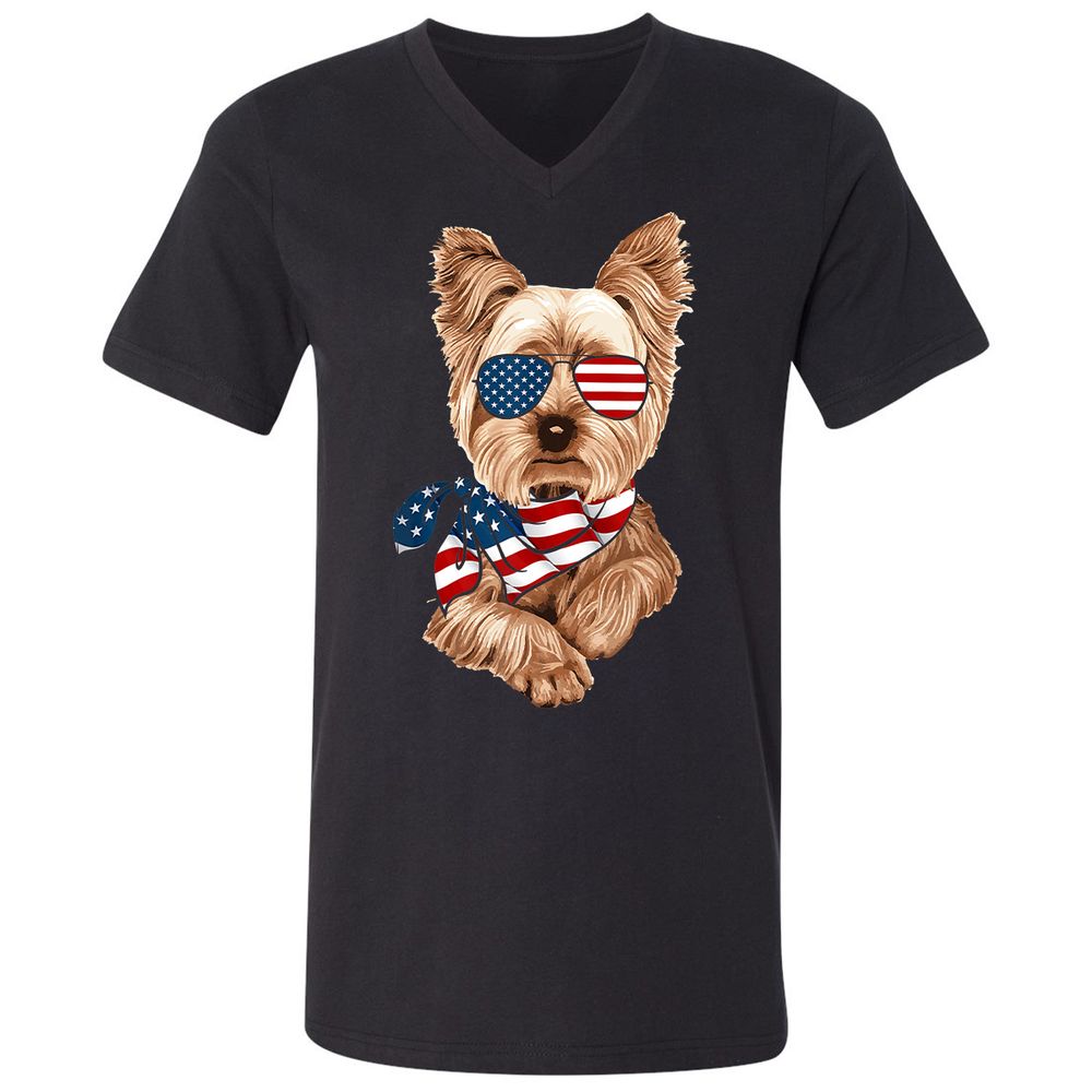 Unisex V-Neck T-Shirt - P48T3JDN - Black - 1