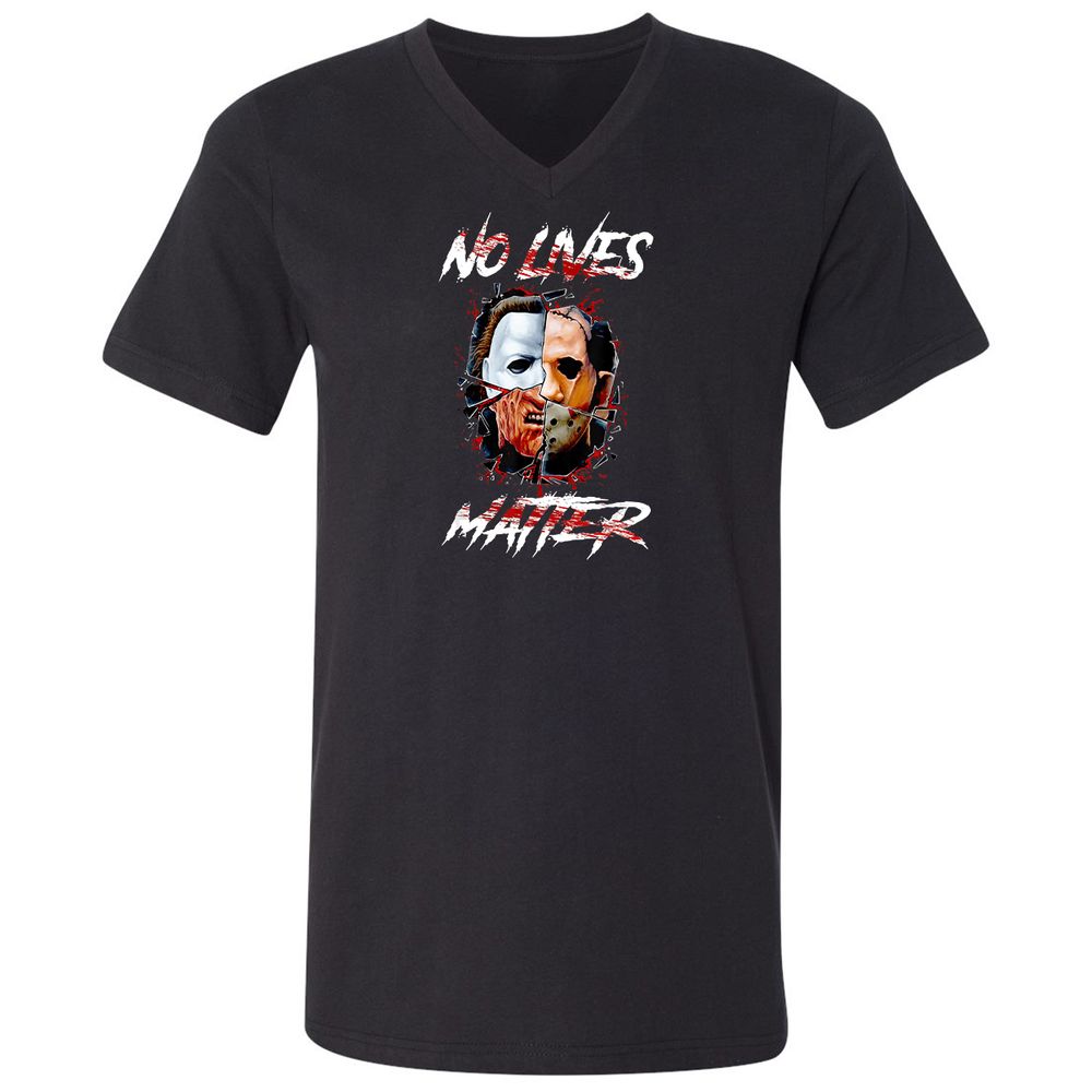 Unisex V-Neck T-Shirt - K1FEBXC3 - Black - 1