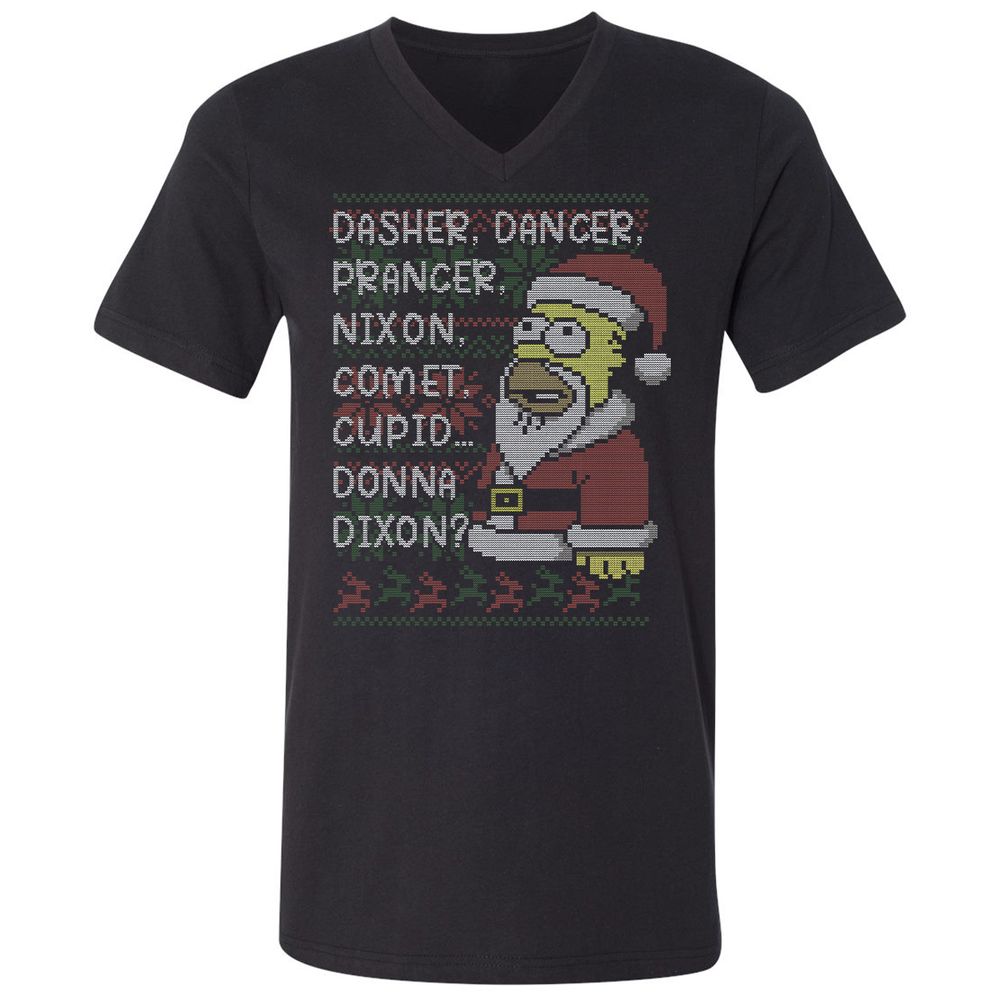 Unisex V-Neck T-Shirt - XU99ZG5J - Black - 1