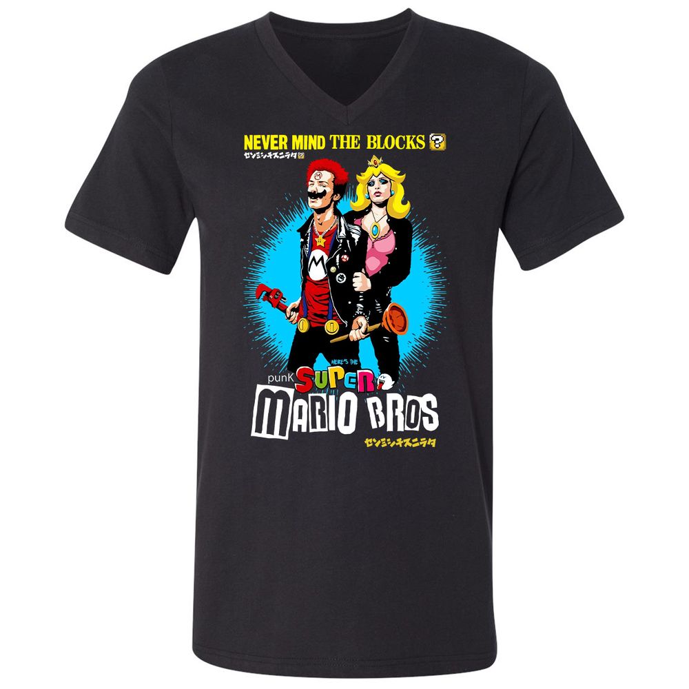 Unisex V-Neck T-Shirt - M14NDN74 - Black - 1