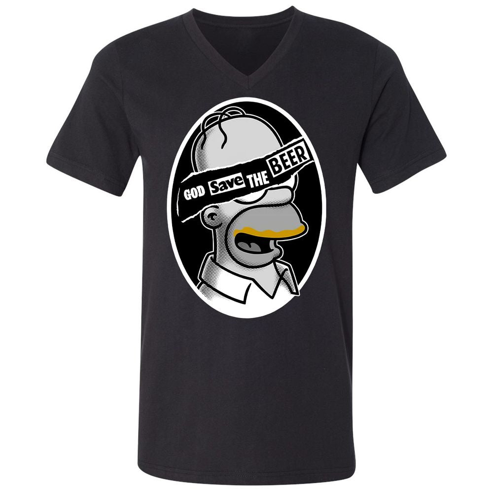 Unisex V-Neck T-Shirt - LUZ5T3XA - Black - 1