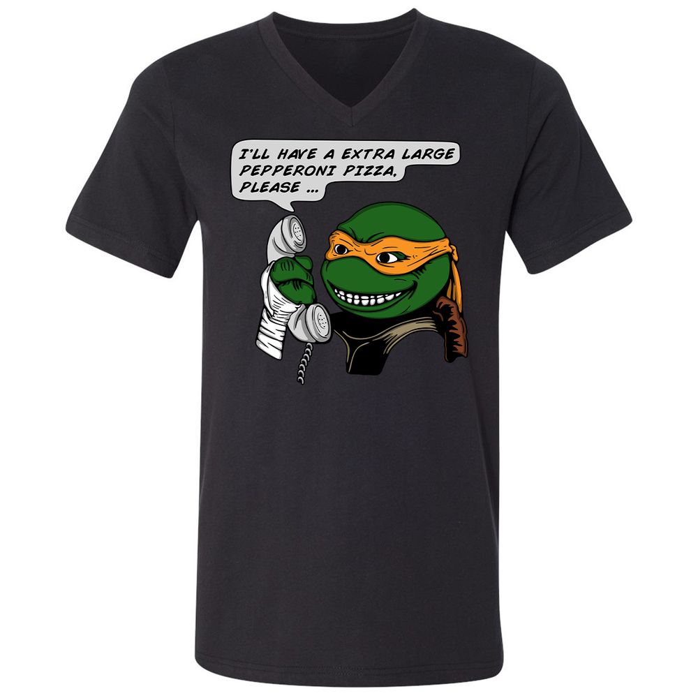 Unisex V-Neck T-Shirt - WYY5ZHMA - Black - 1