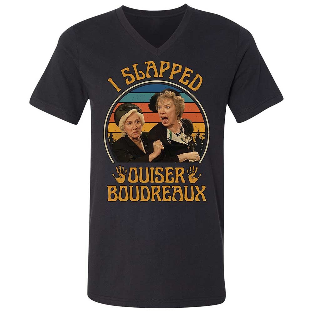 Unisex V-Neck T-Shirt - QFBQK1QP - Black - 1