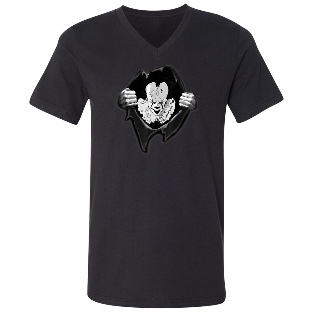 Unisex V-Neck T-Shirt - 4C7SZ2TK - Black - 1