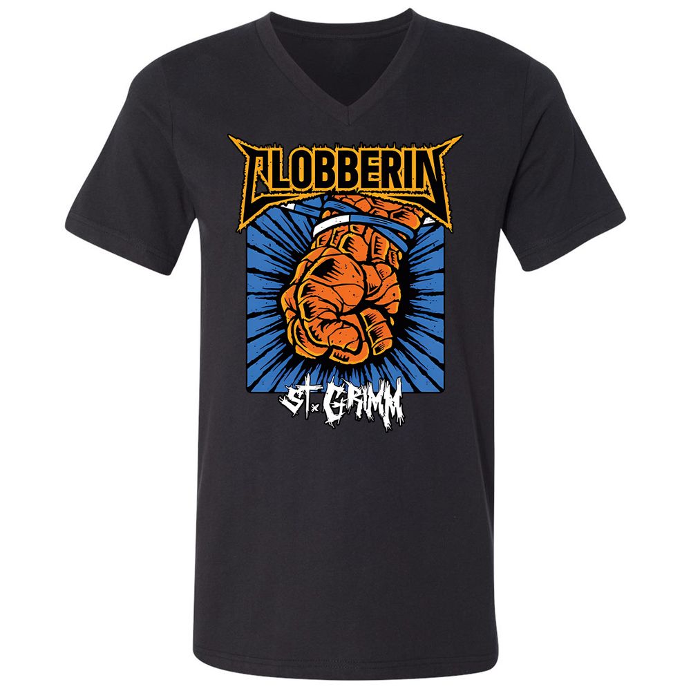 Unisex V-Neck T-Shirt - 31B6DKMJ - Black - 1