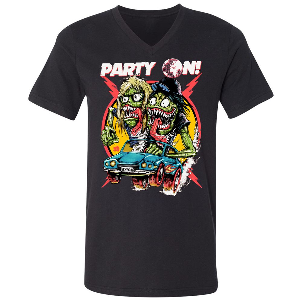 Unisex V-Neck T-Shirt - XLLB9NTX - Black - 1