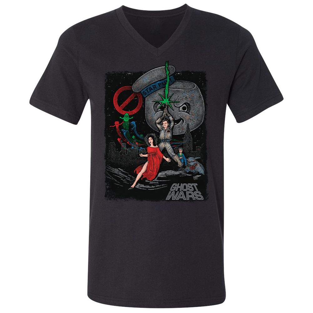 Unisex V-Neck T-Shirt - D19SU9ZB - Black - 1