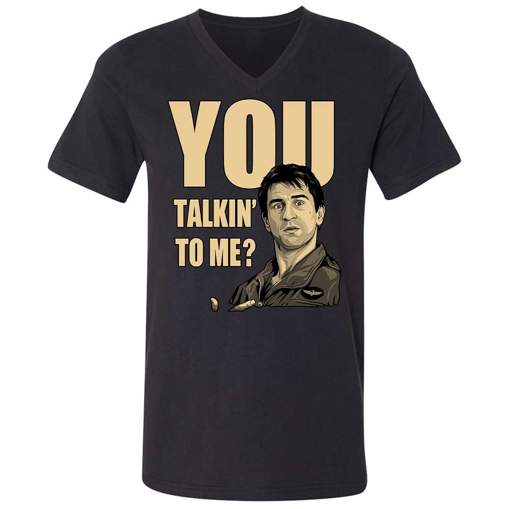 Unisex V-Neck T-Shirt - K3W8KJ6G - Black - 1