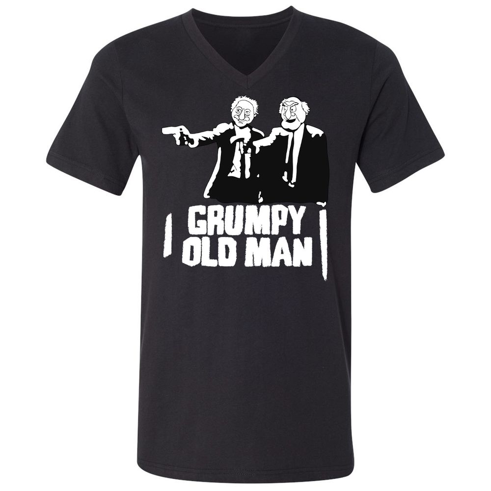 Unisex V-Neck T-Shirt - JQ1H69BQ - Black - 1