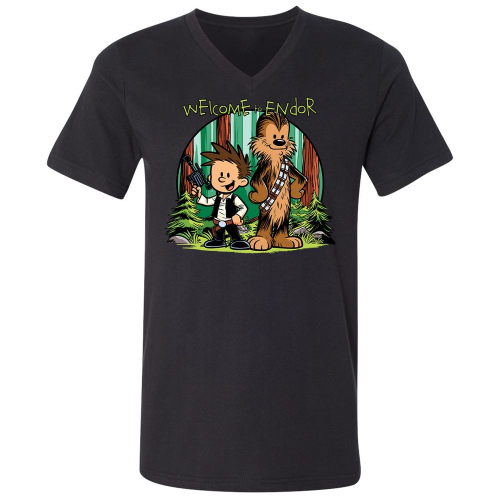 Unisex V-Neck T-Shirt - TDYCHCQ2 - Black - 1