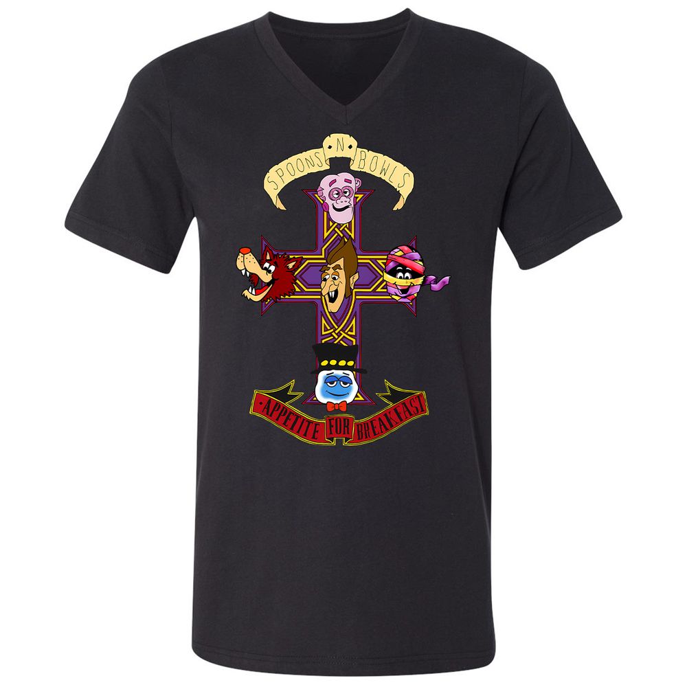 Unisex V-Neck T-Shirt - KYAQQT5S - Black - 1