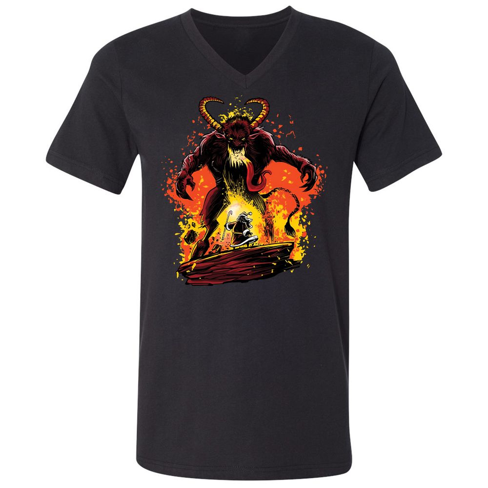 Unisex V-Neck T-Shirt - AYCB8Z2G - Black - 1