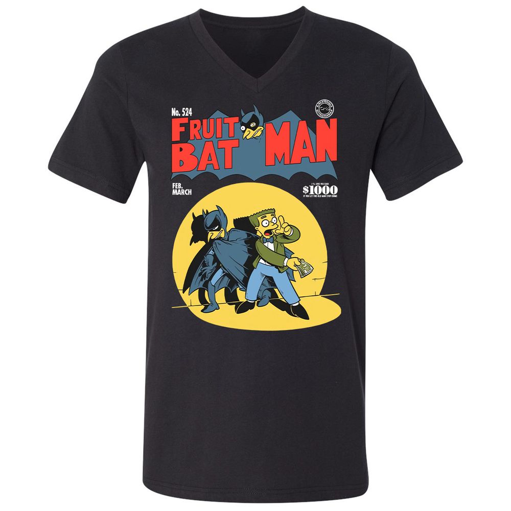Unisex V-Neck T-Shirt - BVDYJBS7 - Black - 1