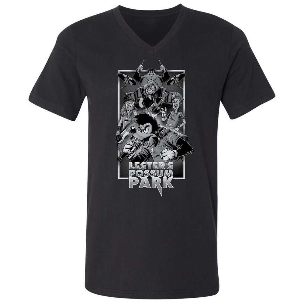 Unisex V-Neck T-Shirt - 76ZX1DL2 - Black - 1