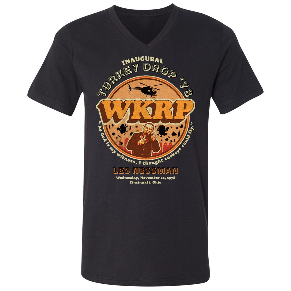 Unisex V-Neck T-Shirt - M8EQXNFQ - Black - 1