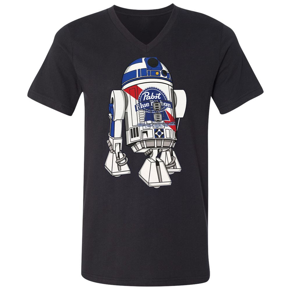 Unisex V-Neck T-Shirt - P7GZ5L2F - Black - 1