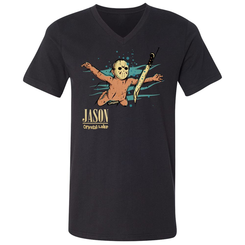 Unisex V-Neck T-Shirt - LG68FVAQ - Black - 1