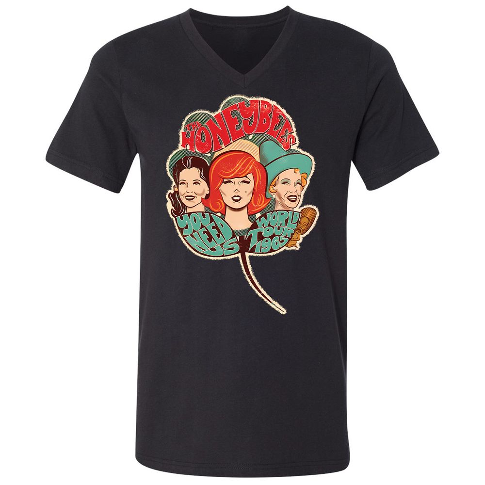Unisex V-Neck T-Shirt - 6T1LRTMT - Black - 1