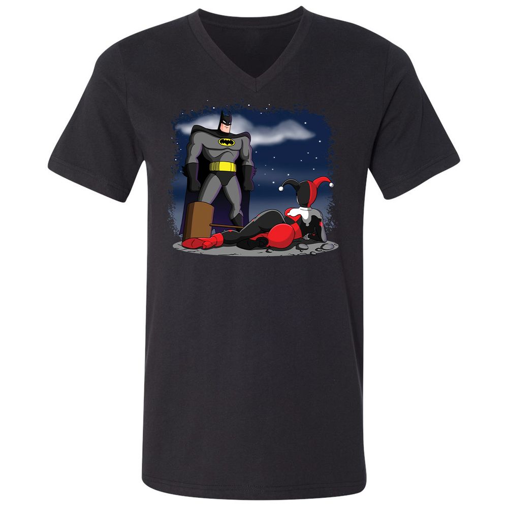 Unisex V-Neck T-Shirt - 53UP6J9Y - Black - 1