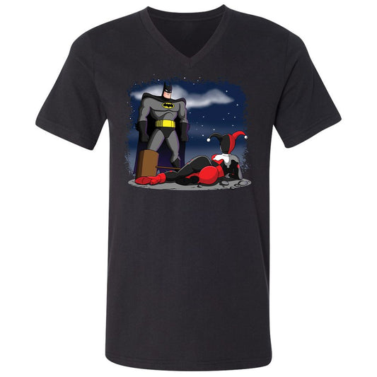 Unisex V-Neck T-Shirt - 53UP6J9Y - Black - 1