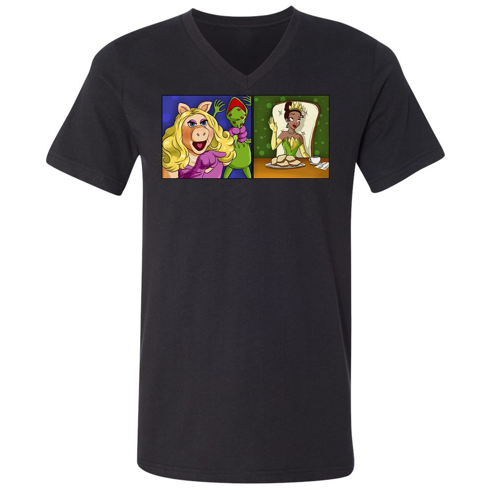 Unisex V-Neck T-Shirt - VQTRLJ47 - Black - 1