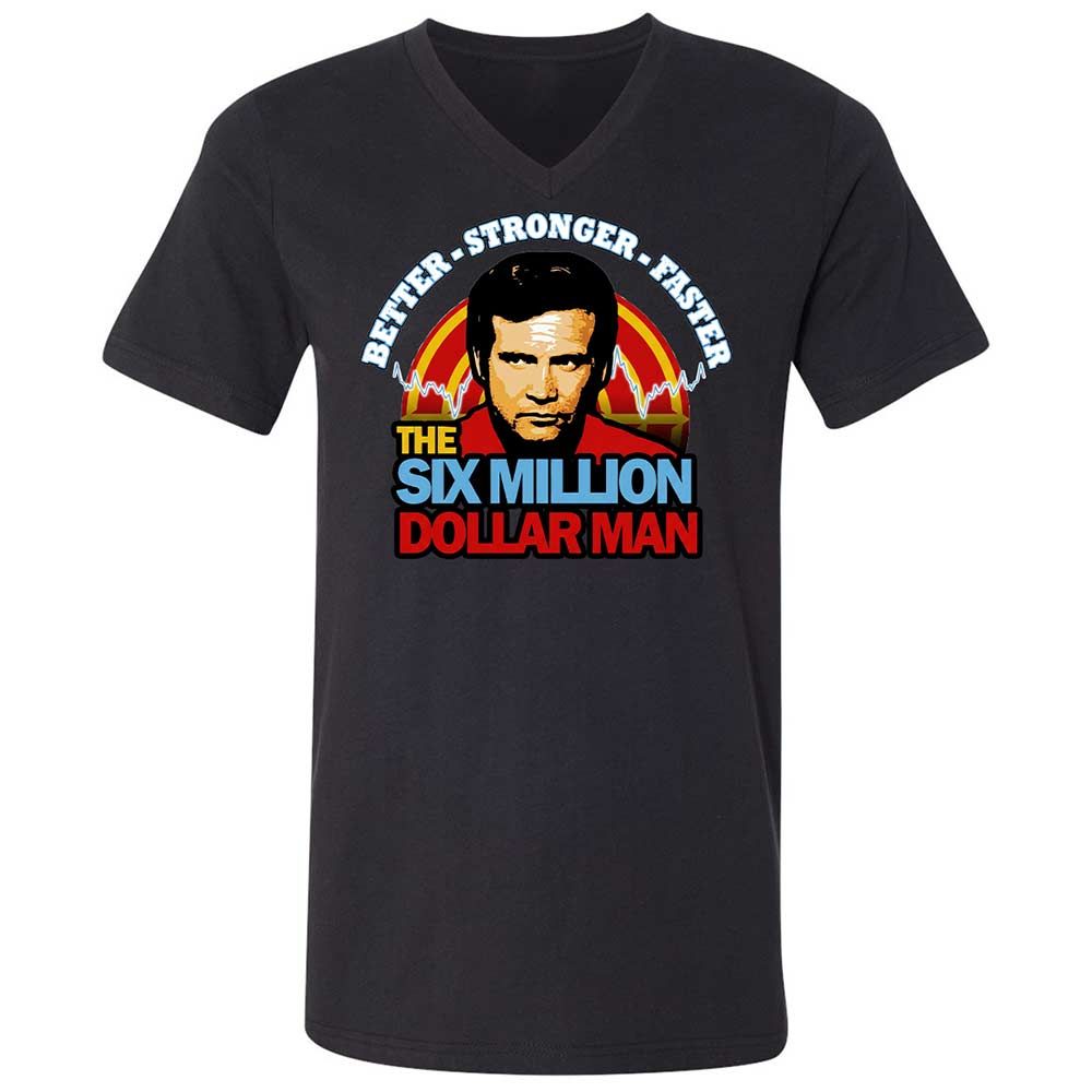 Unisex V-Neck T-Shirt - QSMJH3KN - Black - 1