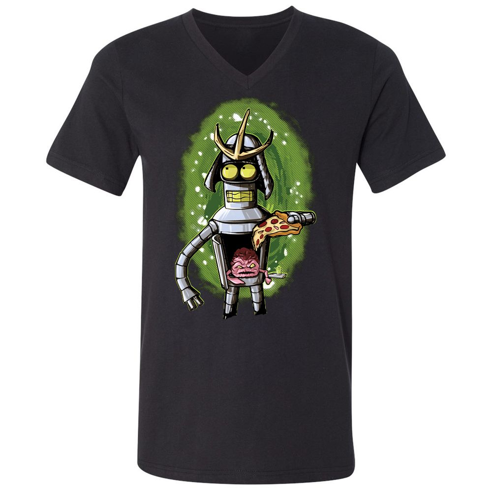 Unisex V-Neck T-Shirt - 22Q6MAA6 - Black - 1
