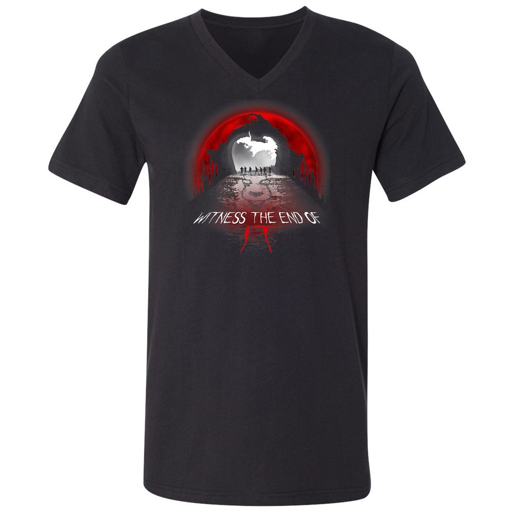 Unisex V-Neck T-Shirt - PSAMY1WP - Black - 1