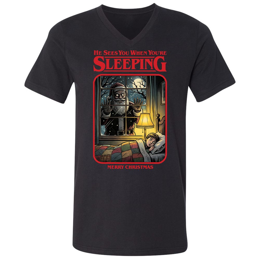Unisex V-Neck T-Shirt - 2Q5AA5FE - Black - 1