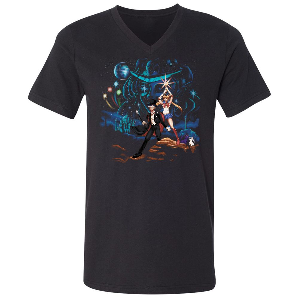 Unisex V-Neck T-Shirt - BMXNGF3E - Black - 1