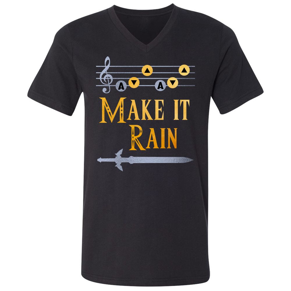 Unisex V-Neck T-Shirt - GUAAW99B - Black - 1