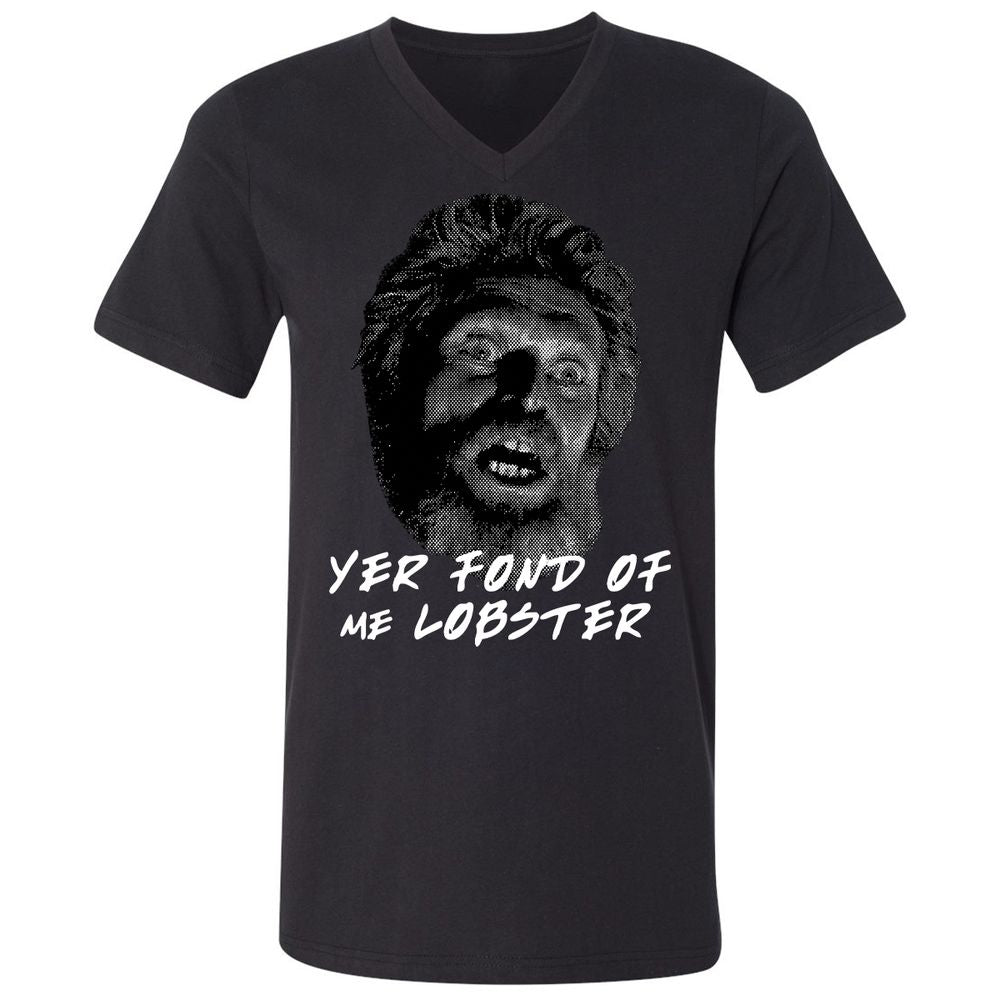 Unisex V-Neck T-Shirt - YQK4AUJL - Black - 1