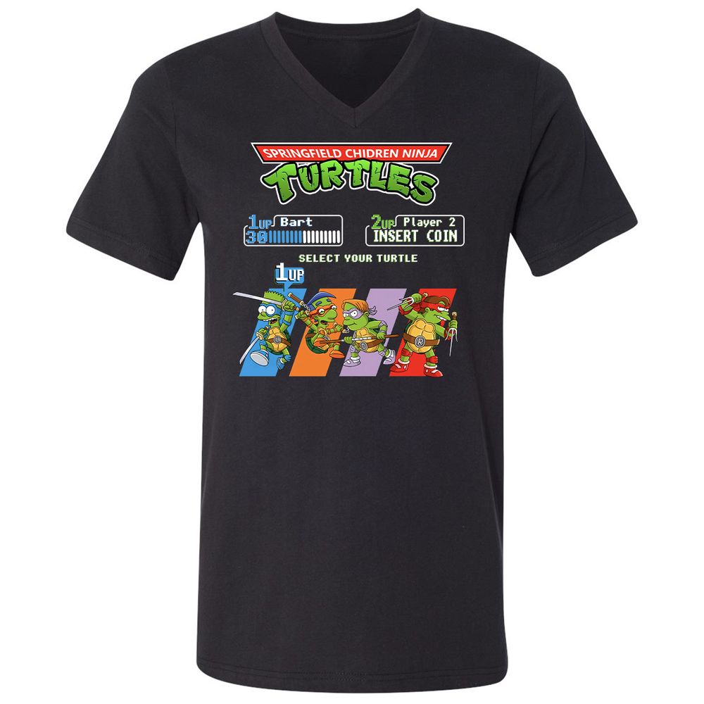 Unisex V-Neck T-Shirt - TXEL1Z9H - Black - 1