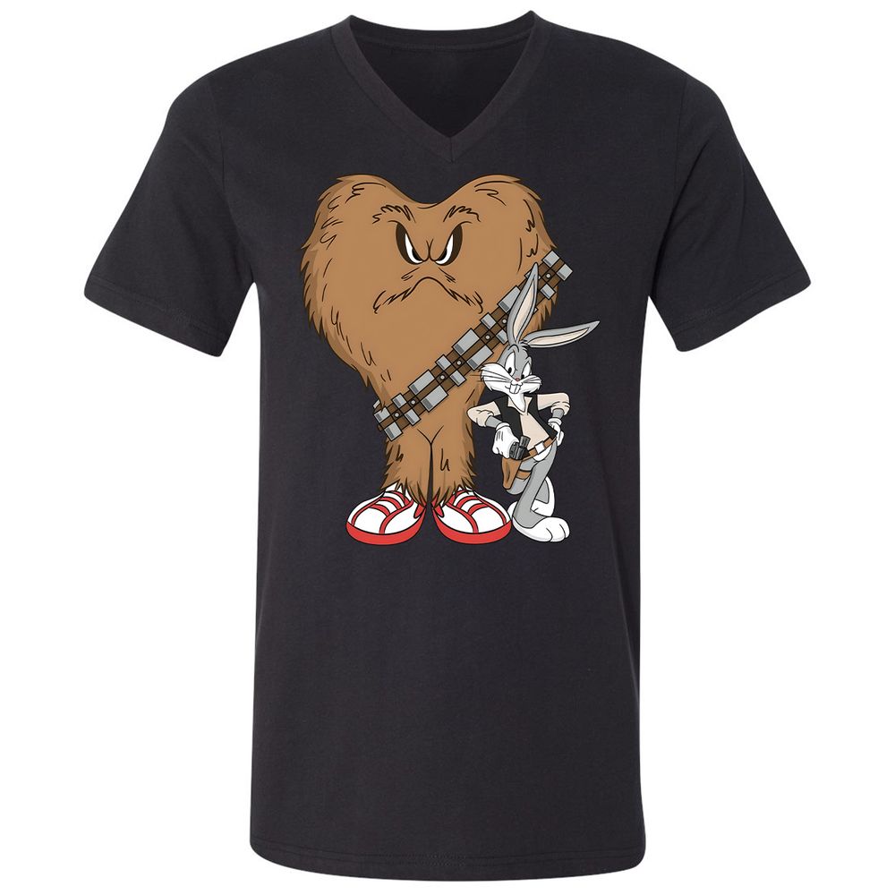 Unisex V-Neck T-Shirt - 5YDZ7H2L - Black - 1