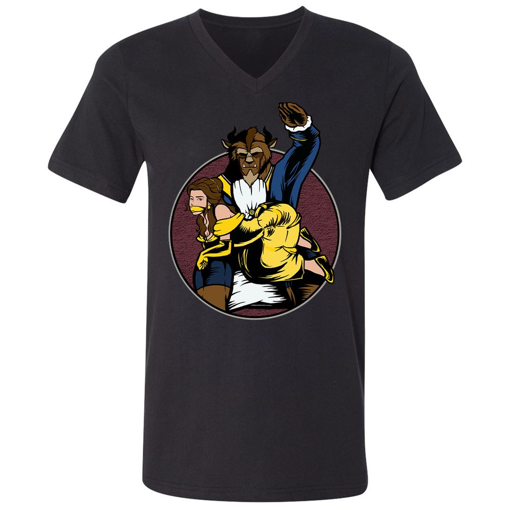 Unisex V-Neck T-Shirt - 41B8CMJA - Black - 1