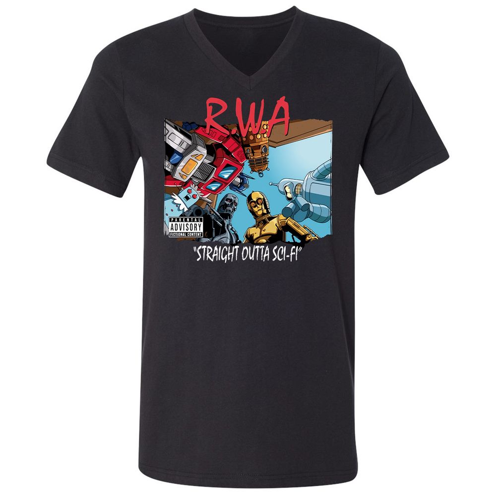 Unisex V-Neck T-Shirt - KCGGVCUV - Black - 1