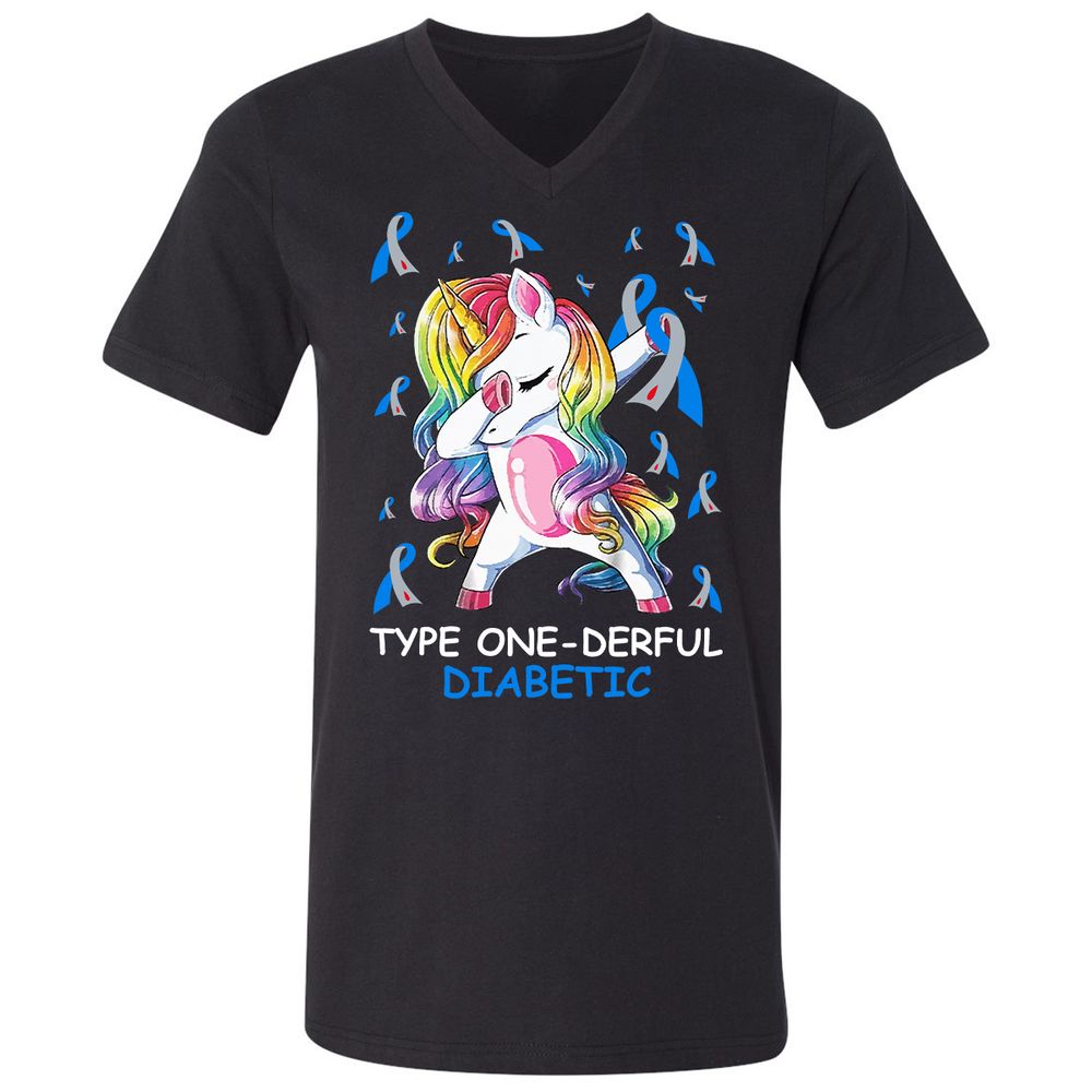 Unisex V-Neck T-Shirt - DN3RWF9Z - Black - 1
