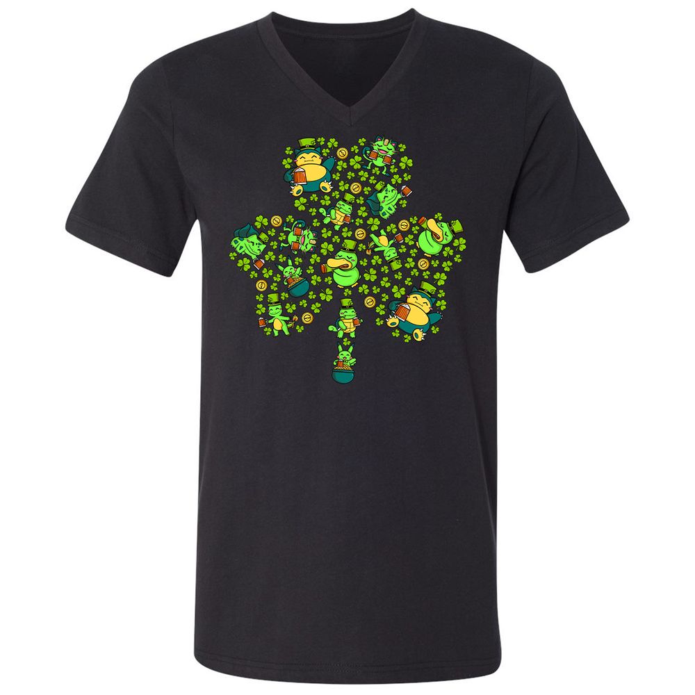 Unisex V-Neck T-Shirt - CLZ618C2 - Black - 1