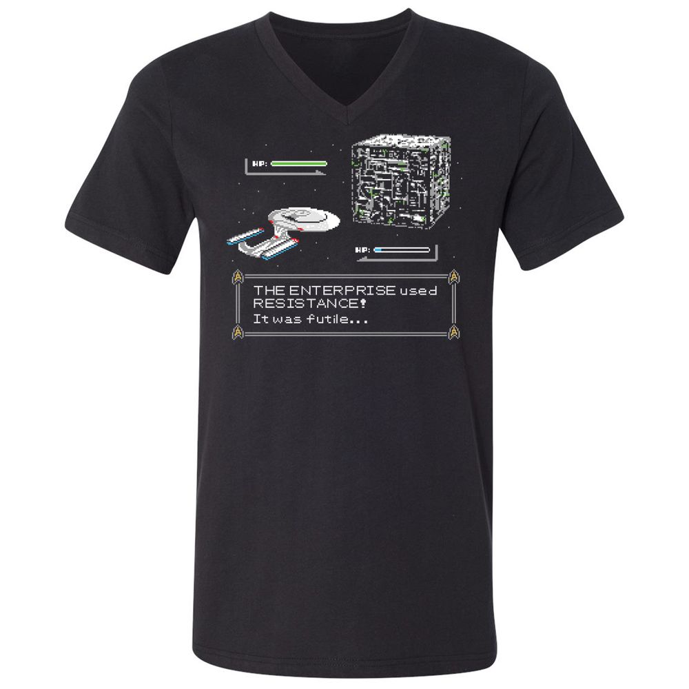 Unisex V-Neck T-Shirt - 4JQ9RP8M - Black - 1