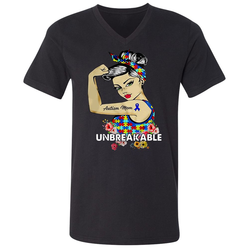Unisex V-Neck T-Shirt - HK12TELJ - Black - 1