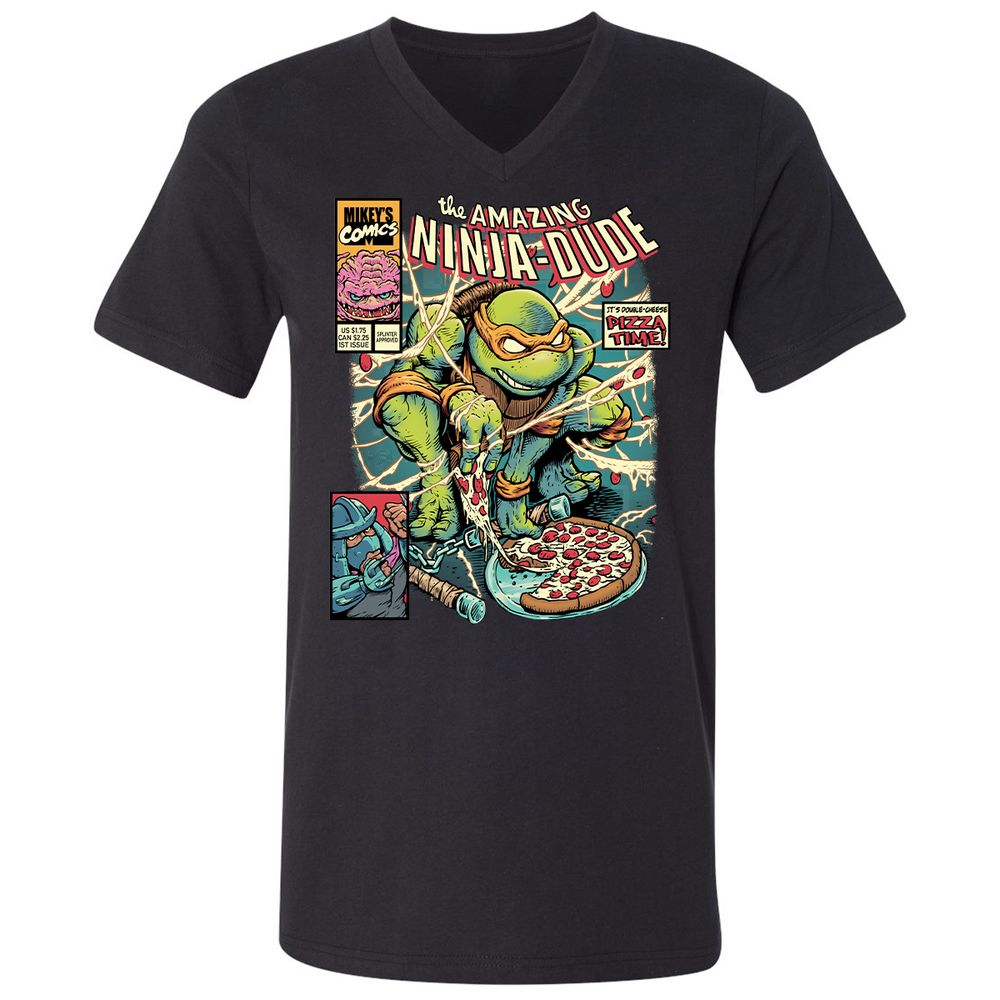 Unisex V-Neck T-Shirt - RDTUAN88 - Black - 1