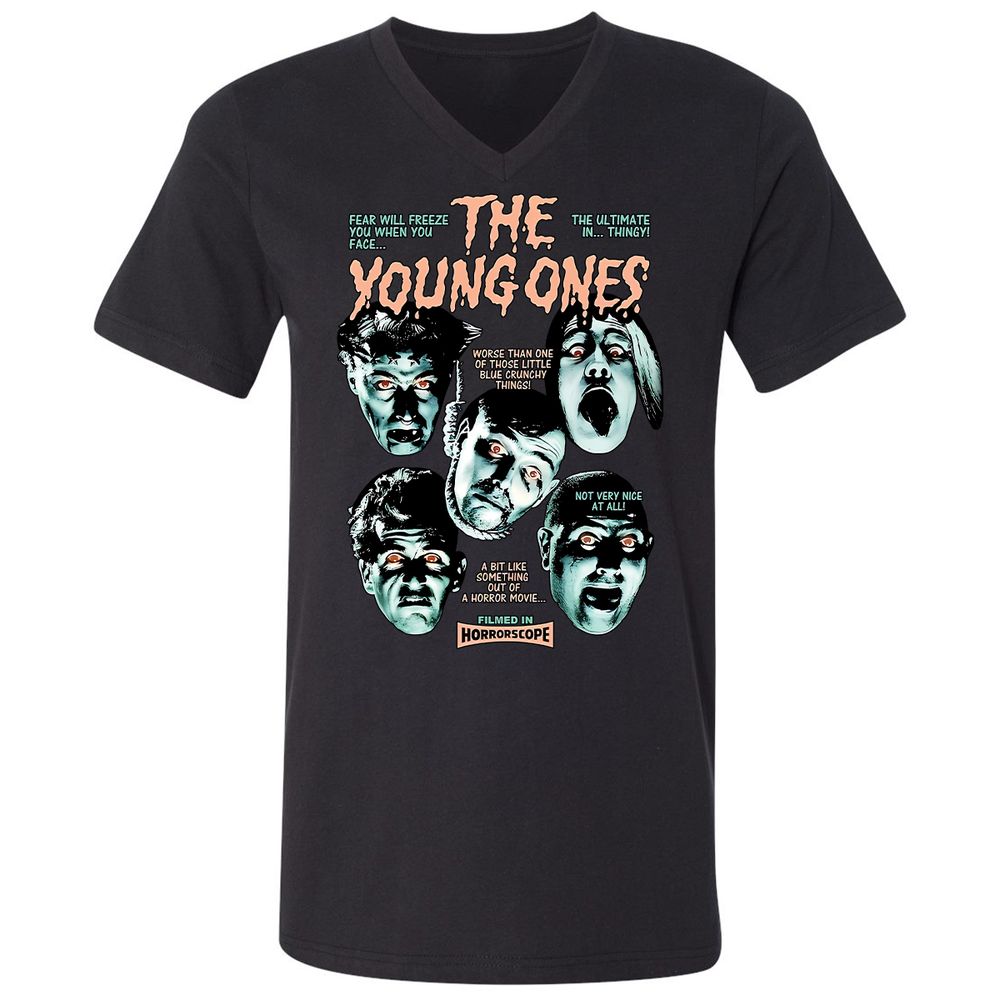 Unisex V-Neck T-Shirt - VE9N6FGU - Black - 1