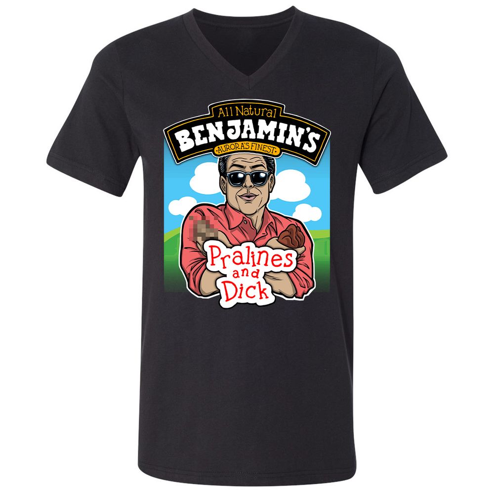 Unisex V-Neck T-Shirt - PN6APKQX - Black - 1