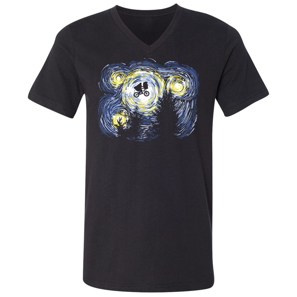 Unisex V-Neck T-Shirt - KNPXQMZB - Black - 1