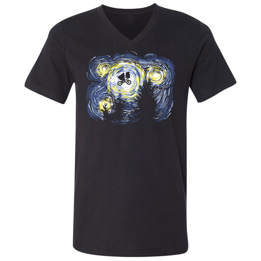 Unisex V-Neck T-Shirt - KNPXQMZB - Black - 1